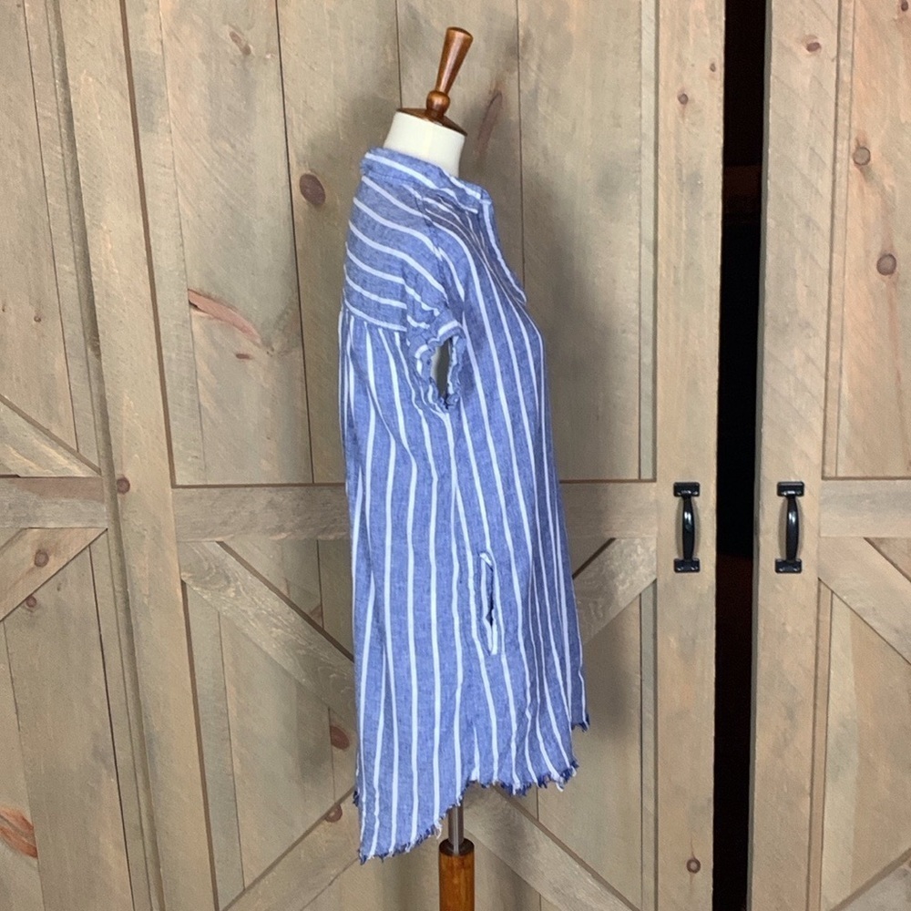 beachlunchlounge Striped Blue and White Mini Dress - Picture 5 of 15